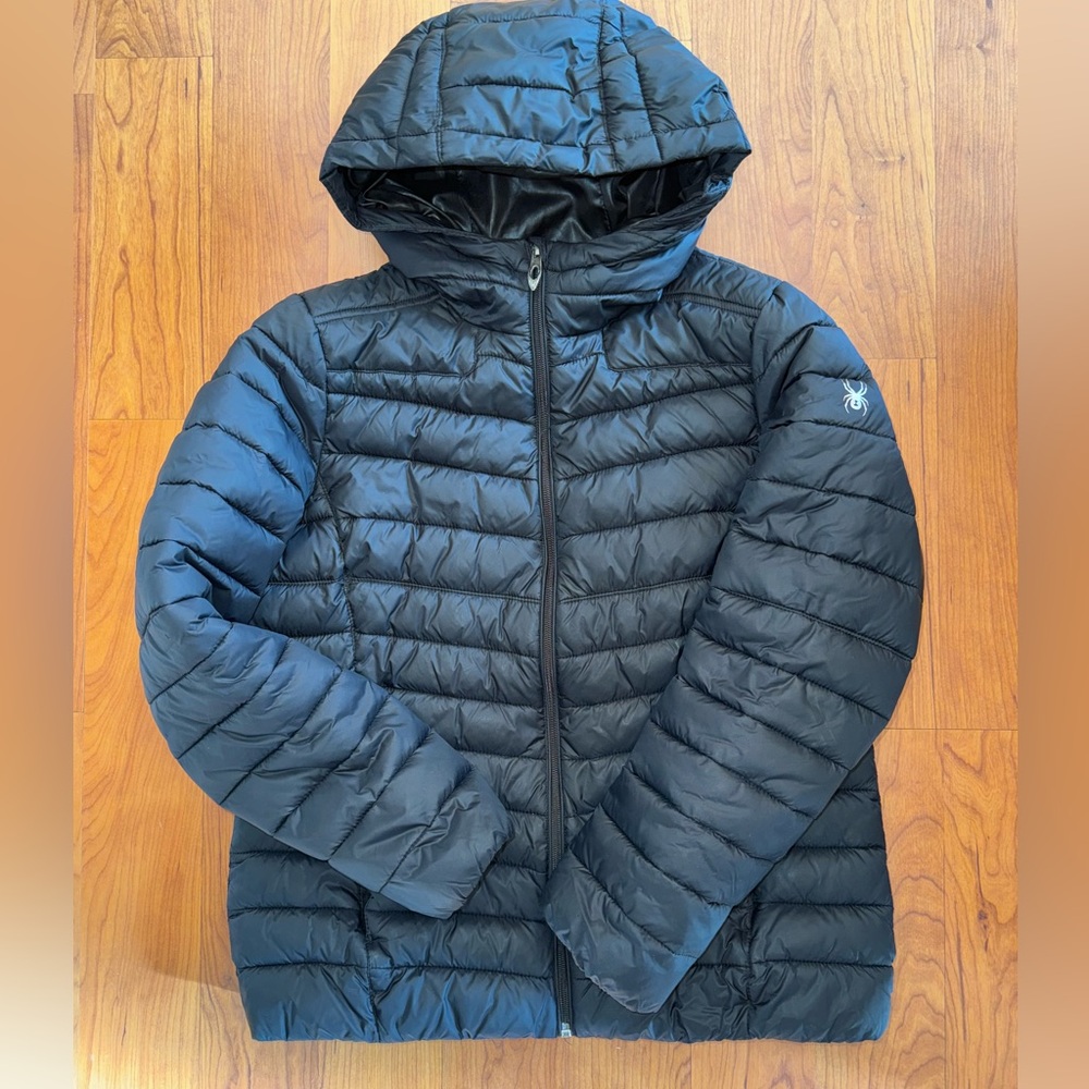 Spyder black women’s coat with a hood size M